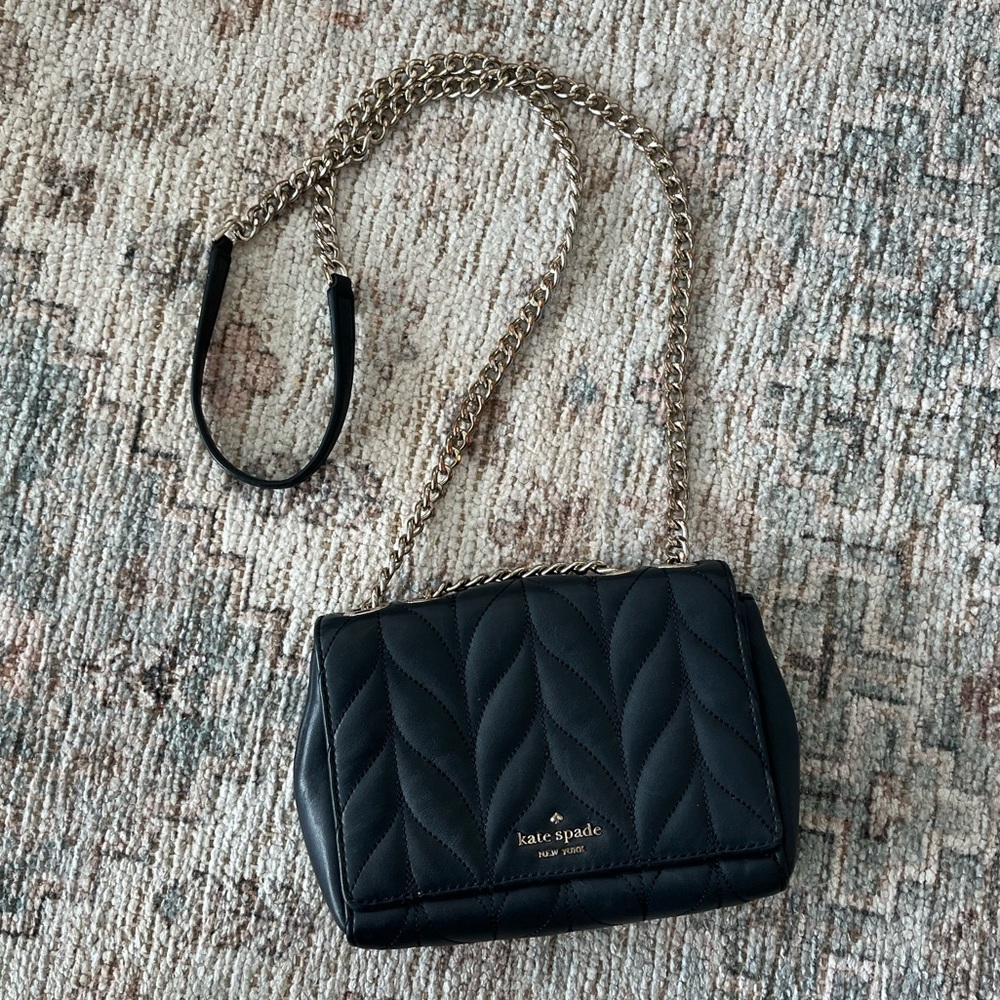 Kate Spade Black Quilted Crossbody Shoulder Bag